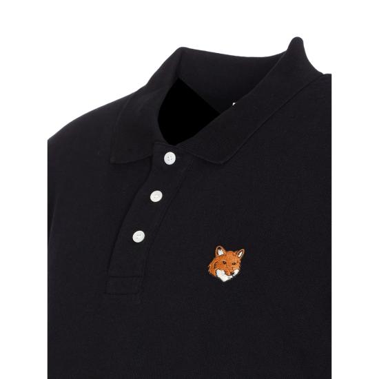 26FW 메종키츠네 폭스 헤드 레귤러 폴로 티셔츠 PM00209KP0002 BLACK - MAISON KITSUNE