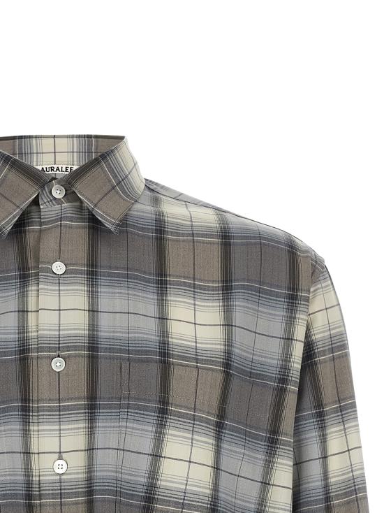 26SS 오라리 긴팔 셔츠 A26SS01LCBLUEGRAYCHECK Gray - AURALEE