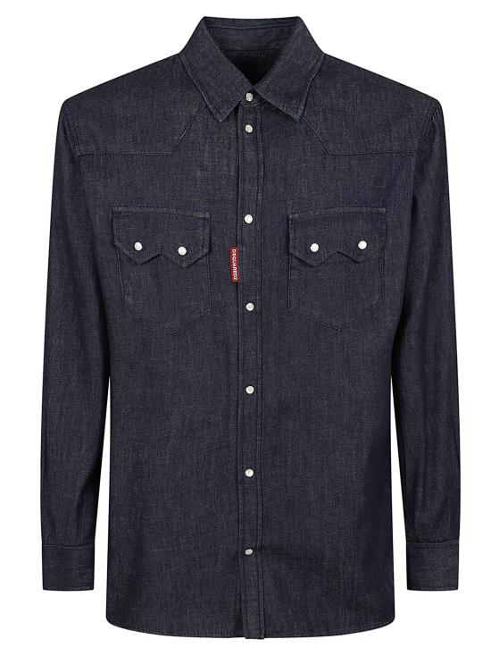26SS 디스퀘어드2 긴팔 셔츠 S74DM1025 D30029 470 NAVY BLUE