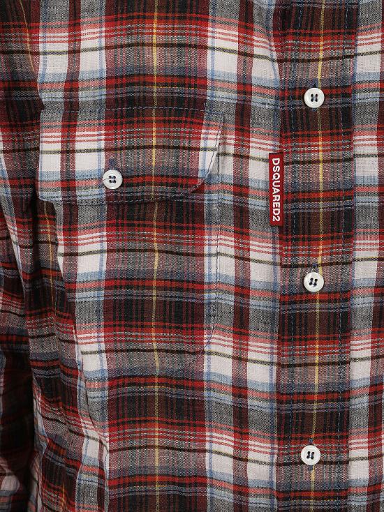 26SS 디스퀘어드2 긴팔 셔츠 S74DM1006 D35423 002F RED LIGHT BLUE CHECK - DSQUARED2