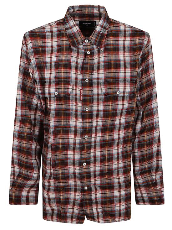 26SS 디스퀘어드2 긴팔 셔츠 S74DM1006 D35423 002F RED LIGHT BLUE CHECK