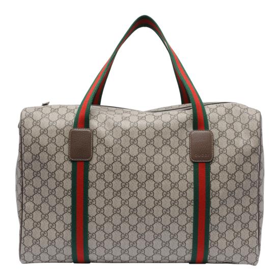 26SS 구찌 라지 더플백 스퀘어 웹 소프트 GG 수프림 758664 FACK79768 Beige