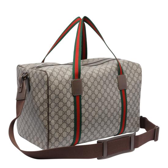 26SS 구찌 라지 더플백 스퀘어 웹 소프트 GG 수프림 758664 FACK79768 Beige - GUCCI