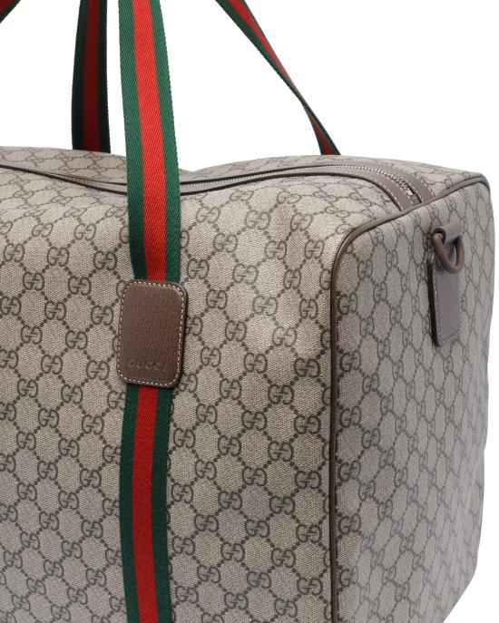 26SS 구찌 라지 더플백 스퀘어 웹 소프트 GG 수프림 758664 FACK79768 Beige - GUCCI