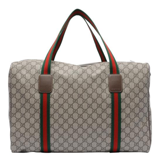 26SS 구찌 라지 더플백 스퀘어 웹 소프트 GG 수프림 758664 FACK79768 Beige - GUCCI