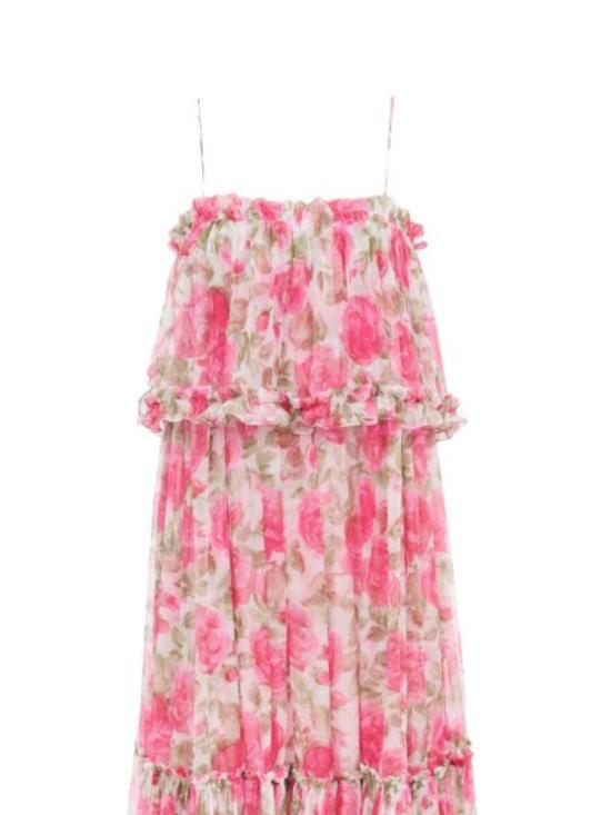 26SS 끌로에 미디 원피스 26UR124278 91Y WHITE PINK 1 - CHLOE