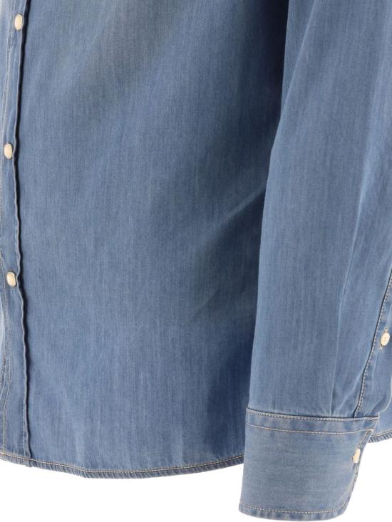 26SS 브루넬로 쿠치넬리 긴팔 셔츠 MR6834008 CBT30 ULTRALIGHT DENIM DOM - BRUNELLO CUCINELLI