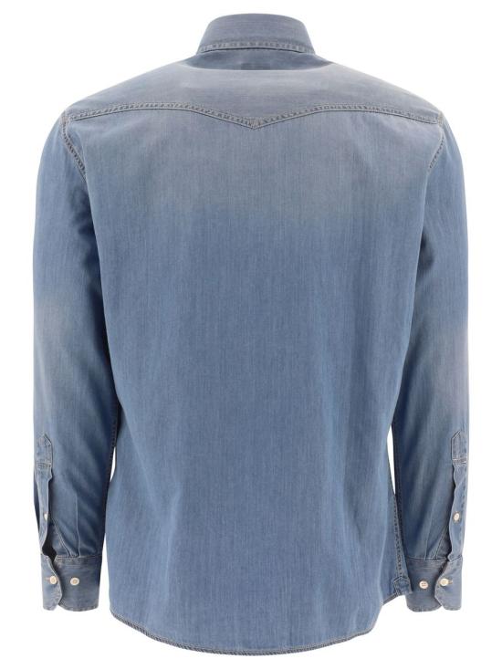 26SS 브루넬로 쿠치넬리 긴팔 셔츠 MR6834008 CBT30 ULTRALIGHT DENIM DOM - BRUNELLO CUCINELLI