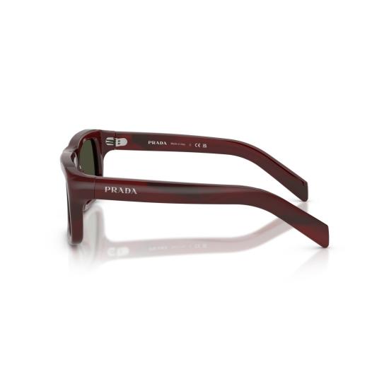 26SS 프라다 선글라스 0Pr D11s 두꺼운 버건디 직사각형 아세테이트 - PRADA