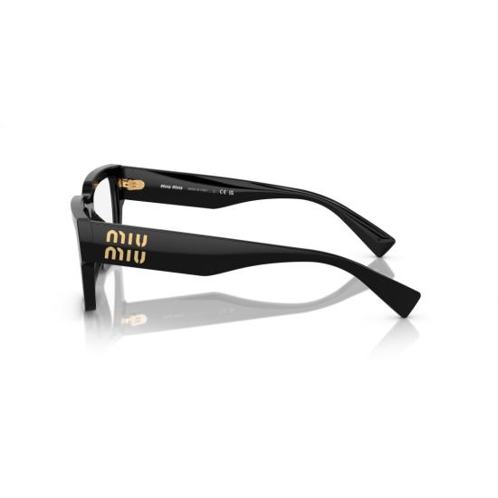 26SS 미우미우 선글라스 0Mu 02Xv 직사각형 블랙 아세테이트 - MIU MIU