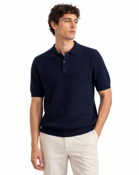 26SS MASQ 폴로 티셔츠 M54268001 650 Navy - OTHER BRANDS