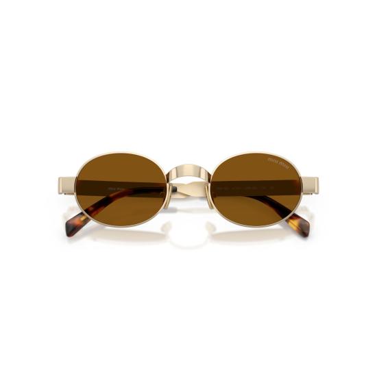 26SS 미우미우 선글라스 0Mu B51s 타원형 메탈릭 골드 - MIU MIU