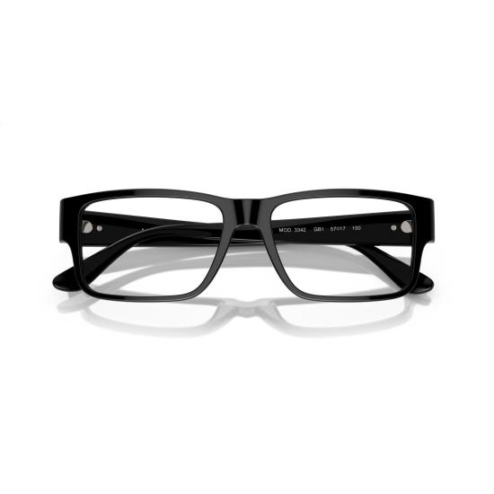 26SS 베르사체 선글라스 0Ve3342 직사각형 검정색 아세테이트 안경 - VERSACE