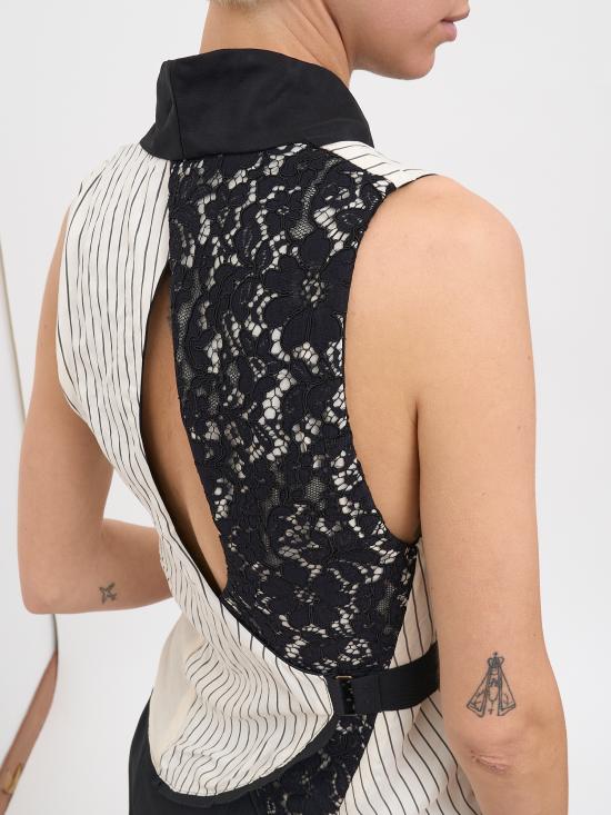 26SS 알레산드라 마치 베스트 N42625002690 Black White - ALESSANDRA MARCHI