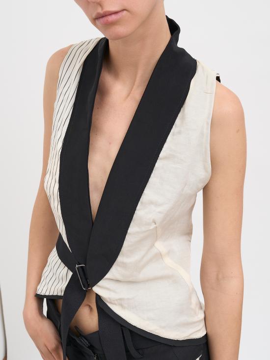 26SS 알레산드라 마치 베스트 N42625002690 Black White - ALESSANDRA MARCHI