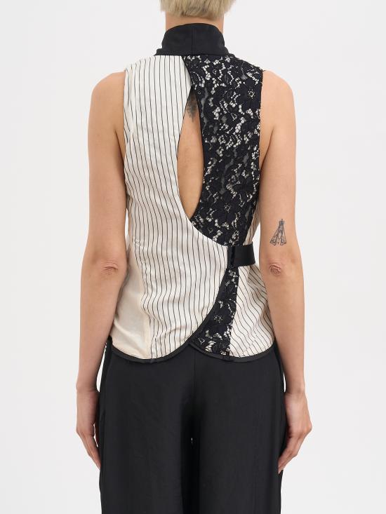 26SS 알레산드라 마치 베스트 N42625002690 Black White - ALESSANDRA MARCHI