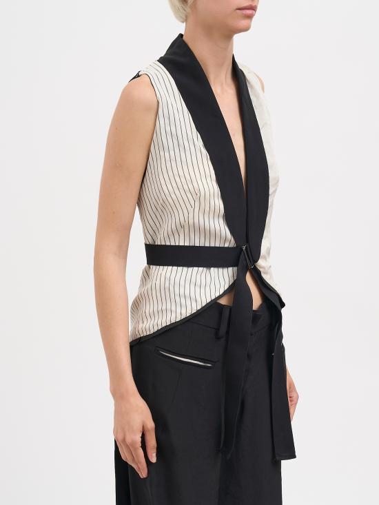 26SS 알레산드라 마치 베스트 N42625002690 Black White - ALESSANDRA MARCHI