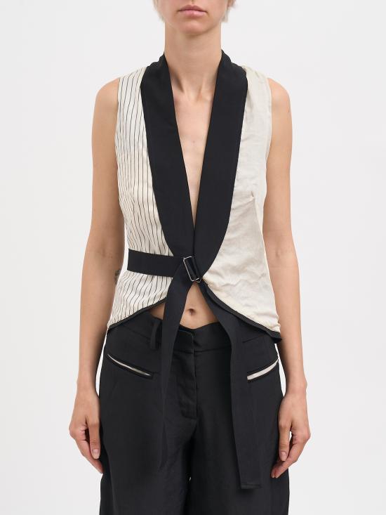 26SS 알레산드라 마치 베스트 N42625002690 Black White - ALESSANDRA MARCHI