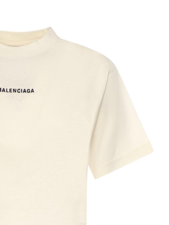 26SS 발렌시아가 백 미디엄 핏 티셔츠 850990 TTVJ19020 CREAM - BALENCIAGA