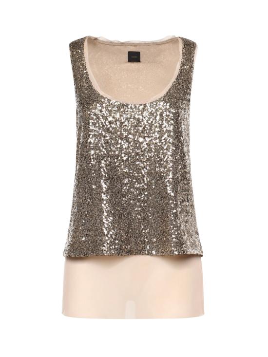 26SS 핑코 긴팔 티셔츠 107743 A3ODH55 Pale gold