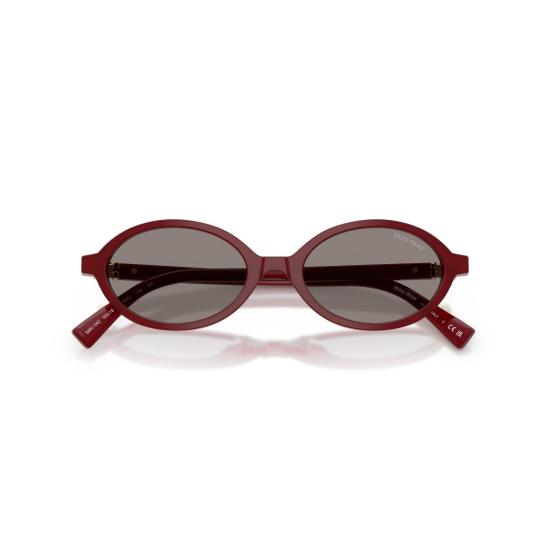 26SS 미우미우 선글라스 0Mu 04Zs 타원형 버건디 아세테이트 - MIU MIU