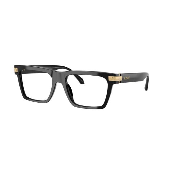 26SS 베르사체 선글라스 0Ve3354 직사각형 검정색 아세테이트 안경 - VERSACE