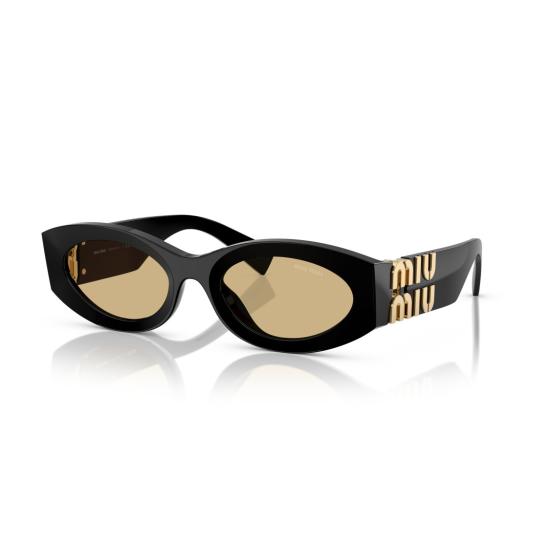 26SS 미우미우 선글라스 0Mu 11Ws 유광 블랙 아세테이트 타원형 - MIU MIU