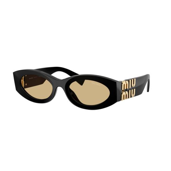 26SS 미우미우 선글라스 0Mu 11Ws 유광 블랙 아세테이트 타원형 - MIU MIU