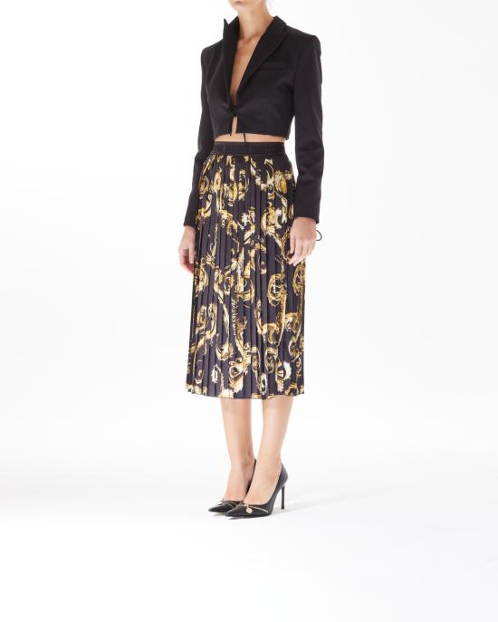  베르사체 미디 스커트 77HAE8A5 NS462 G89 black gold NERO ORO - VERSACE