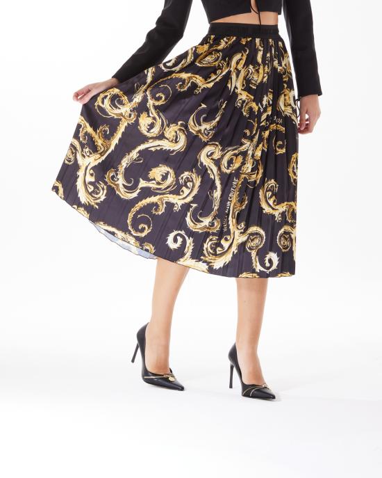  베르사체 미디 스커트 77HAE8A5 NS462 G89 black gold NERO ORO - VERSACE