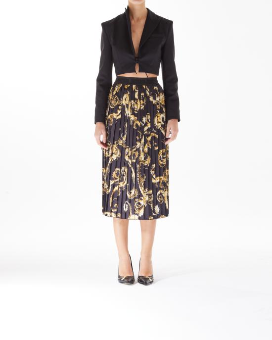  베르사체 미디 스커트 77HAE8A5 NS462 G89 black gold NERO ORO - VERSACE