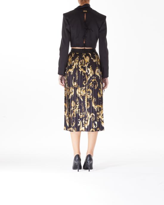  베르사체 미디 스커트 77HAE8A5 NS462 G89 black gold NERO ORO - VERSACE