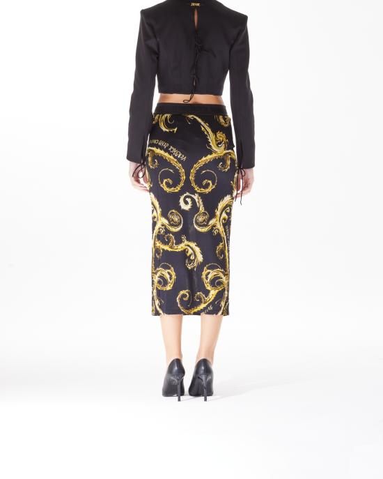  베르사체 롱 스커트 77HAE8B6 JS358 G89 NERO MULTI - VERSACE