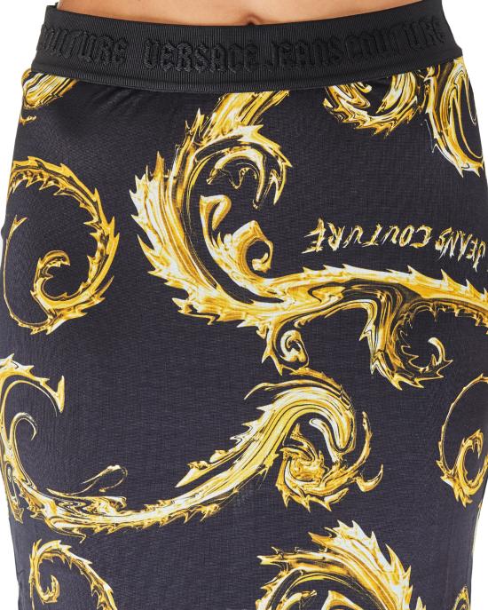 베르사체 롱 스커트 77HAE8B6 JS358 G89 NERO MULTI - VERSACE