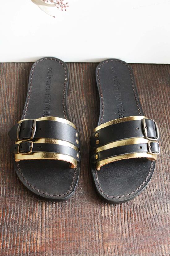  collection PRIVĒE? 뮬/슬리퍼 컬렉션 프리베? 샌다 슬라이드 블랙 - OTHER BRANDS