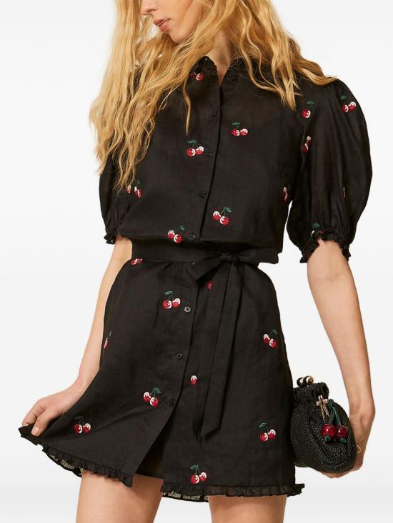 26SS 트윈셋 미디 원피스 261TT2422 S2180913578 Blk cherries red embroidery - TWINSET