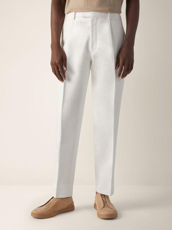 26SS 에르메네질도제냐 스트레이트 팬츠 UHI05A3 TP45N01 White - ERMENEGILDO ZEGNA