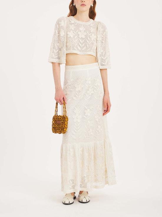 26SS 안틱 바틱 미디 스커트 CARIOCA1LSK CREAM Beige - Antik Batik