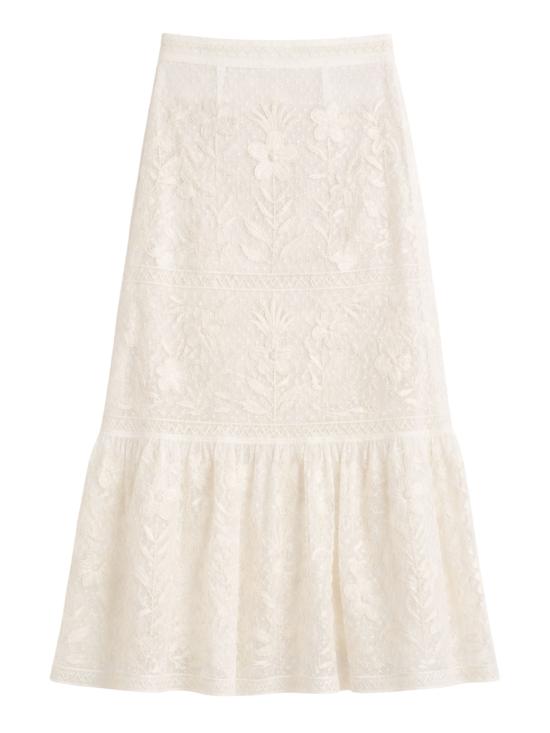 26SS 안틱 바틱 미디 스커트 CARIOCA1LSK CREAM Beige