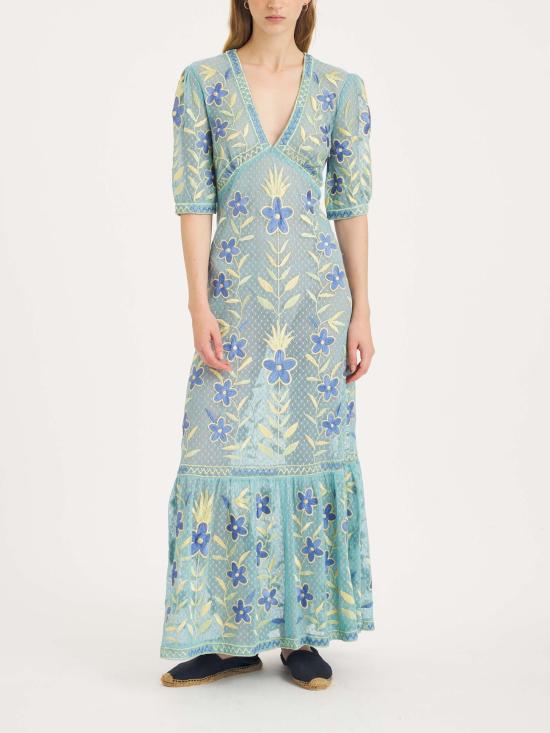 26SS 안틱 바틱 미디 원피스 CARIOCA1LDR BLUE Azzurro - Antik Batik