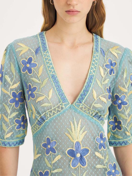 26SS 안틱 바틱 미디 원피스 CARIOCA1LDR BLUE Azzurro - Antik Batik