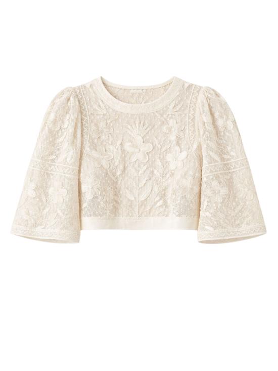 26SS 안틱 바틱 민소매 티셔츠 CARIOCA1TEE CREAM White