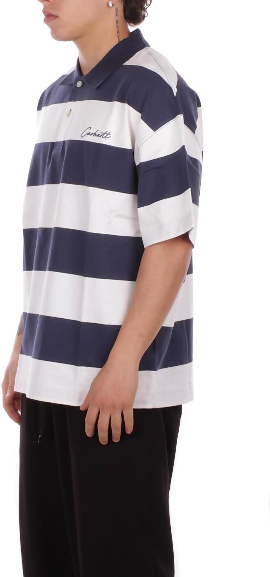 26SS 칼하트 WIP 숏슬리브 델레이 폴로 델레이 스트라이프 I0361873LEXX NAVY - CARHARTT