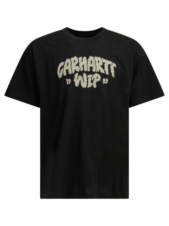 26SS 칼하트 WIP 숏슬리브 클라우드 스크립트 티셔츠 I036200 89XX BLACK DOM