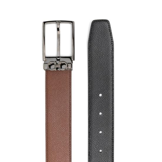 26FW 살바토레 페라가모 리버시블 어드저스터블 간치니 벨트 67A037 0709528 RANER BROWN BLACK - SALVATORE FERRAGAMO