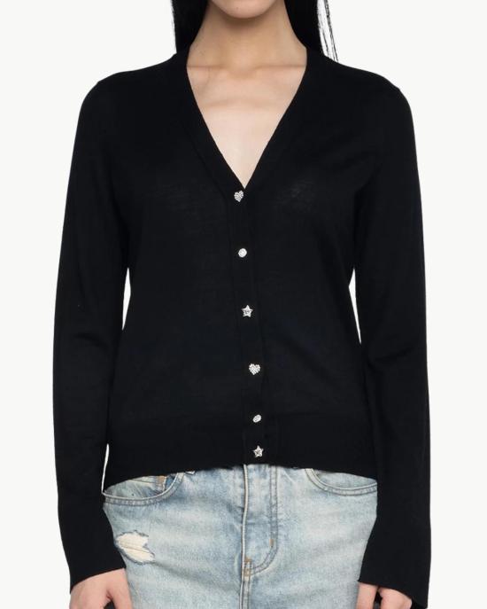  자딕앤볼테르 가디건 Zadig & Voltaire Jemma 울 카디건 블랙 - ZADIG & VOLTAIRE