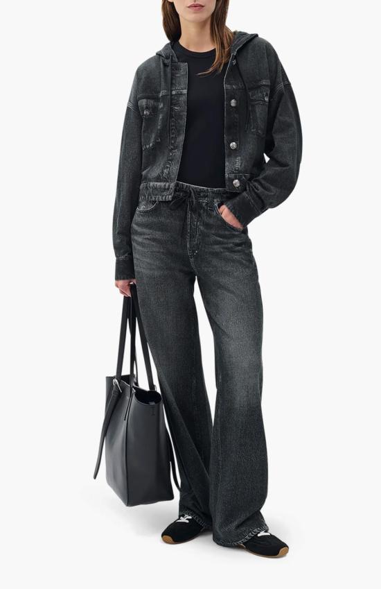  랙앤본 자켓 Rag & Bone Miramar Terry Hood Trucker Jacket Faded Black - RAG & BONE