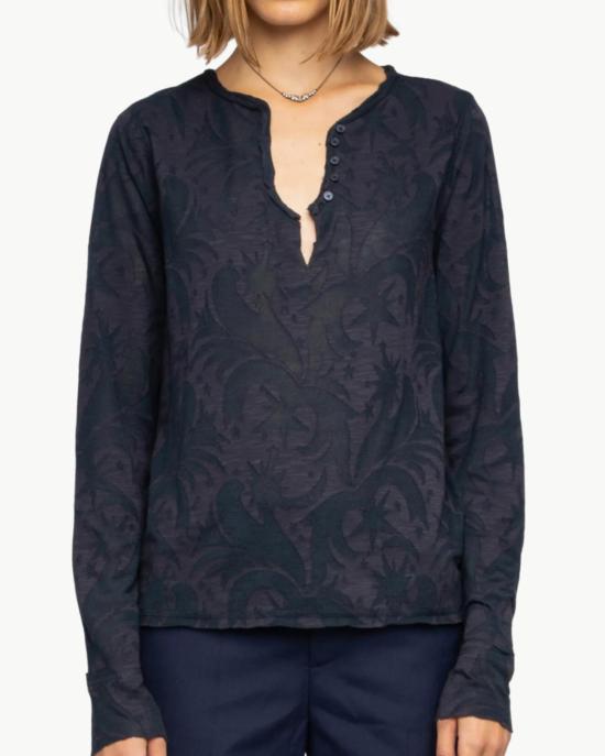  자딕앤볼테르 긴팔 티셔츠 Zadig & Voltaire Henley  Encre - ZADIG & VOLTAIRE