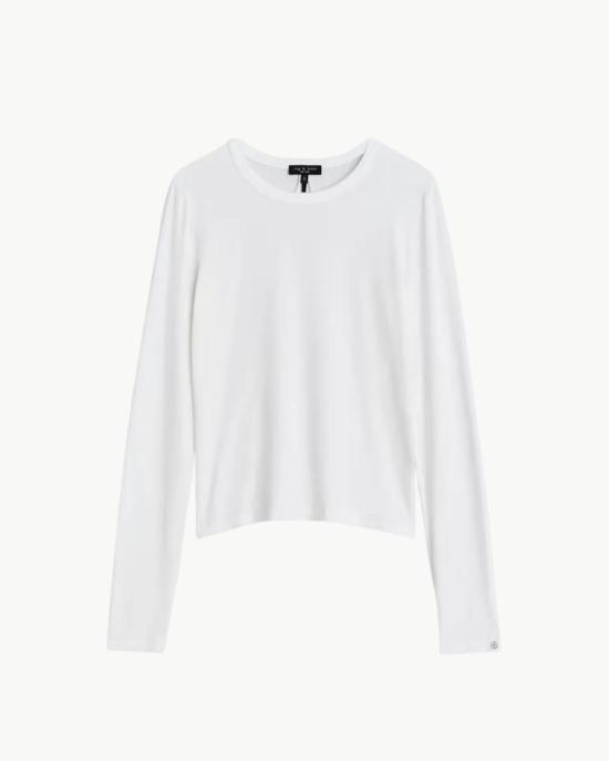  랙앤본 긴팔 티셔츠 Rag & Bone Luca 저지 슬림  화이트