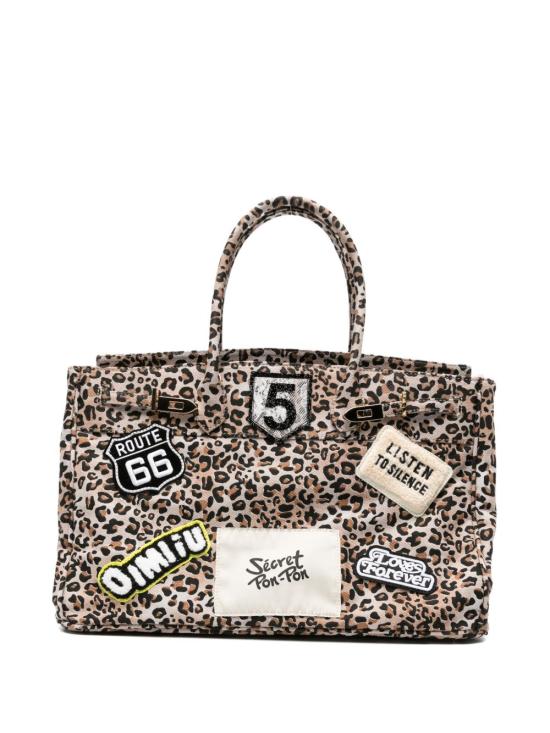 26SS 시크릿 폰 폰 토트백 GRACECANVASL LEOPARD Brown